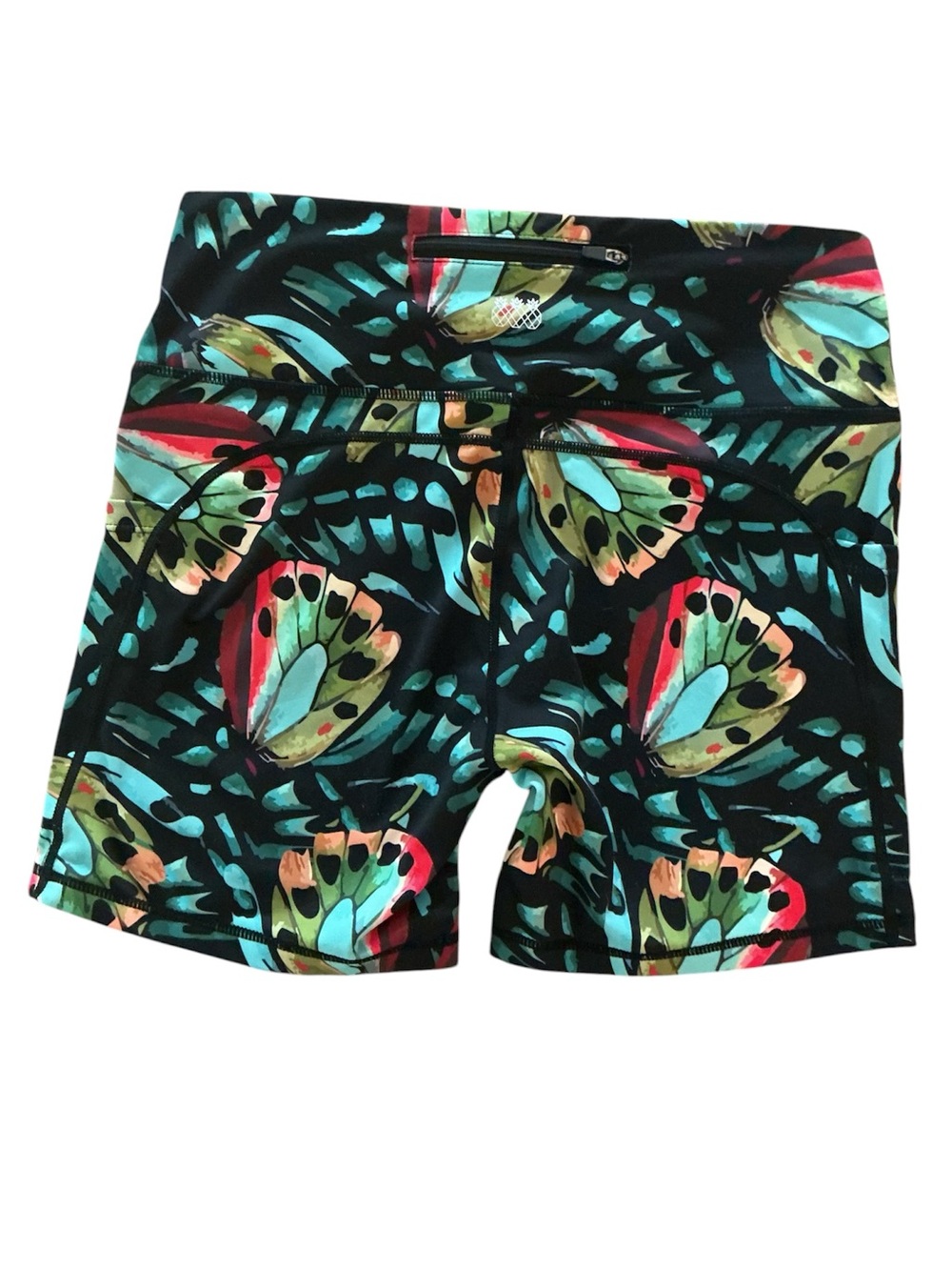 Tres Pinas women’s OMG shorts size Large biking running gym black butterfly - Picture 2 of 7
